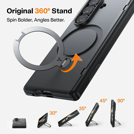 TORRAS Ostand Q3 Spin case for Samsung Z Fold 7 with 360° adjustable stand.