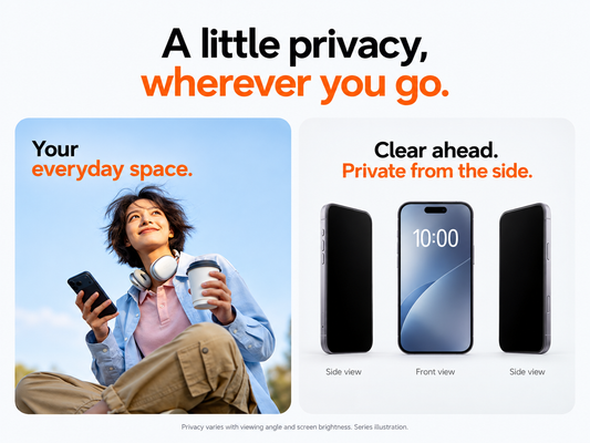 Everyday privacy with a clear front view and darker side views