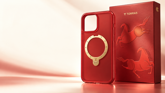 Blazing Steed Q3 Air case for iPhone 16 Pro Max with horse-themed presentation box