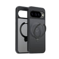 TORRAS Ostand Q3 Spin case for Google Pixel 10/10 Pro, black with clear back and rotating ring.