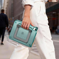 TORRAS Ostand K3 Neo teal case for iPad mini 6/7 with magnetic stand & pencil holder.
