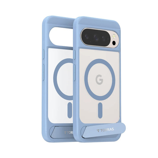 TORRAS Ostand L1 light blue case with magnetic kickstand and G logo for Pixel 10/10 Pro