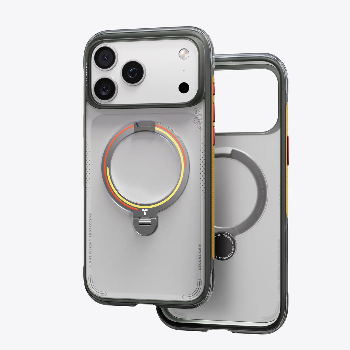 iPhone 16 Pro TORRAS Ostand Q3 Air case: transparent, magnetic stand, lightweight protection.