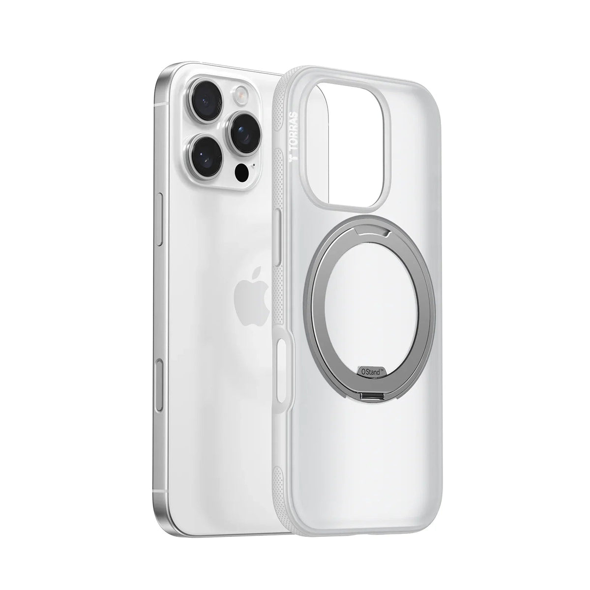 TORRAS Ostand O3 Fitness clear case with magnetic ring stand for iPhone 16 Pro Max