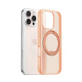 TORRAS Ostand O3 Fitness magnetic stand case for iPhone 16 Pro Max, translucent rose gold.