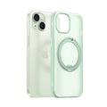 TORRAS Ostand O3 Fitness iPhone 15 case, transparent light green with magnetic stand.
