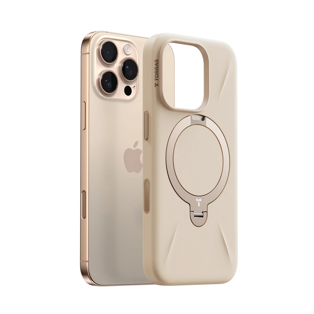 TORRAS Ostand Q3 silicone iPhone 16 Pro Max case with magnetic stand