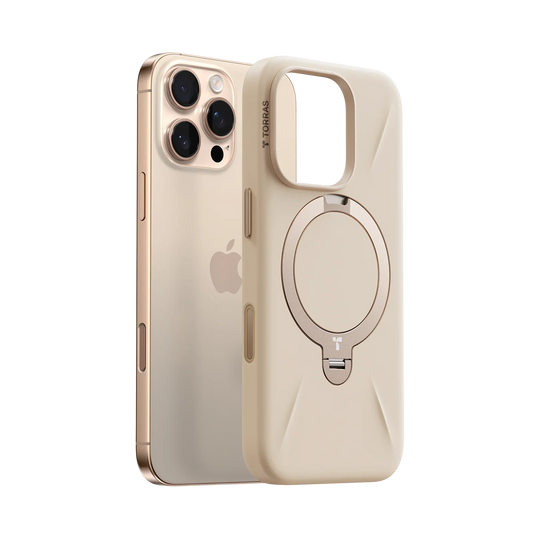 TORRAS Ostand Q3 silicone iPhone 16 Pro Max case with magnetic stand