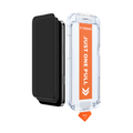 TORRAS GlassGo iPhone 16 Pro Max privacy screen protector install tool with 'JUST ONE PULL'.