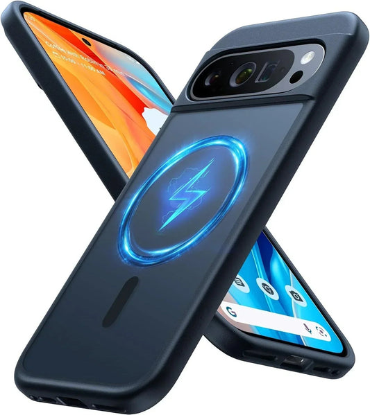 Google Pixel 9 Pro case with MagSafe magnetic charging ring and camera cutout.
