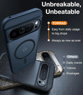 Dark blue TORRAS Guardian-Mag Google Pixel 9 Pro case featuring MagSafe and military-grade protection.