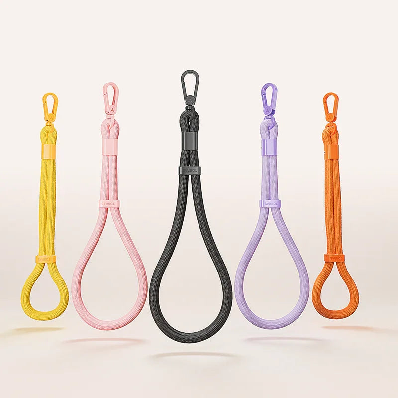 TORRAS LoopGo Flex wrist phone lanyards: 5 colors, durable braided rope, adjustable clasp.