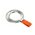 TORRAS Ostand Ring: Silver magnetic phone stand and grip with orange fabric loop.