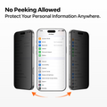 TORRAS iPhone 17 Pro privacy screen protector with 25° anti-peep viewing.
