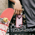 TORRAS Ostand Q3 Air magnetic stand case pink for iPhone 16 Pro.