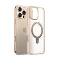 TORRAS Ostand Q1 Guardian clear case for Samsung S25 Ultra with gold magnetic ring.