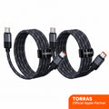Two black braided NeoCable 60W USB-C charging cables