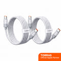 Two white braided NeoCable 60W USB-C charging cables