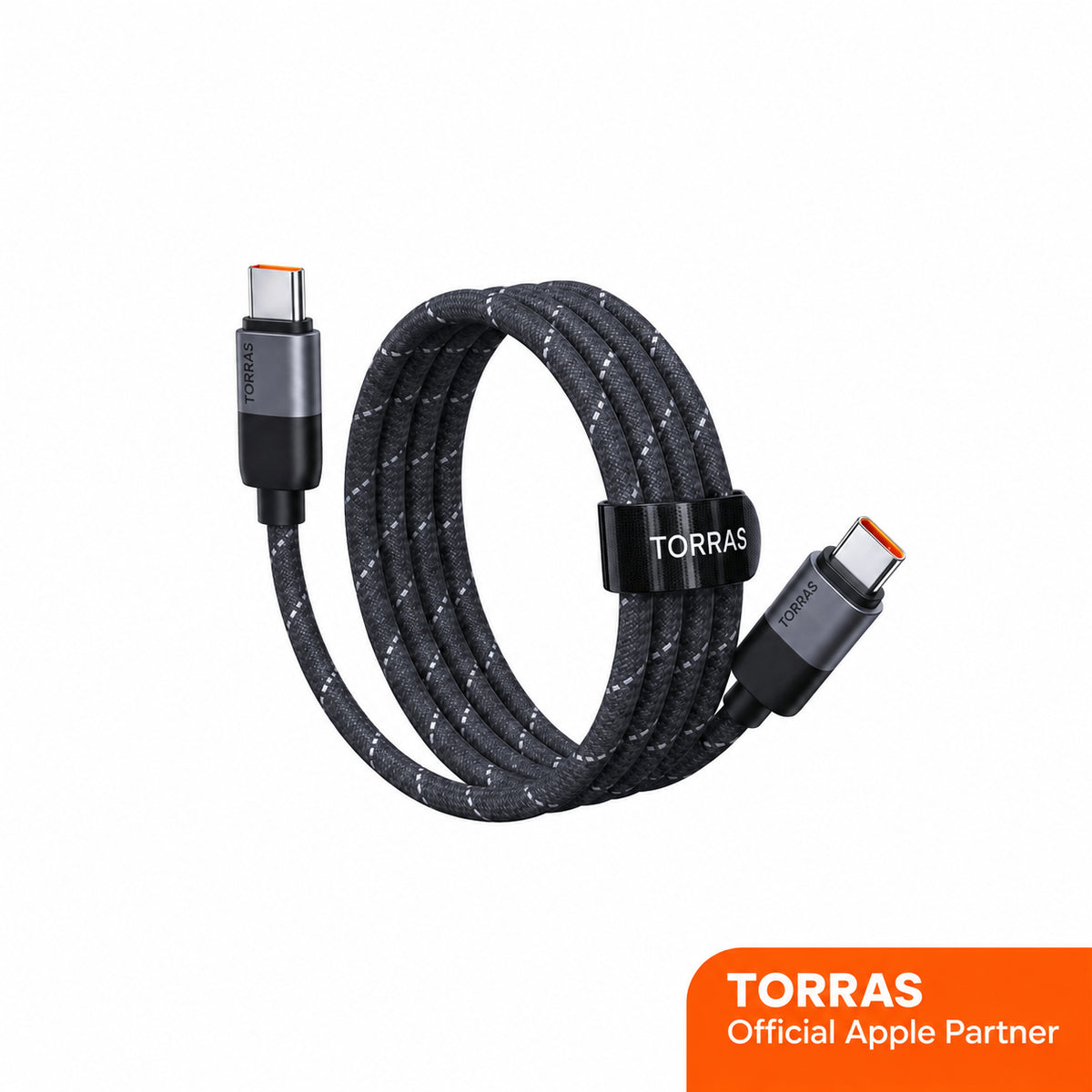 Black TORRAS NeoCable 60W USB-C cable, 1-Pack, 1.2m