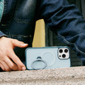 TORRAS Ostand Q3 Air iPhone 15 Pro case, translucent blue with magnetic ring