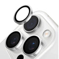 TORRAS Lensguard camera protector for iPhone 16 Pro, silver ring around rear lenses.