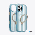TORRAS Ostand Q3 Air Football Limited transparent blue iPhone 16 Pro case with ring.