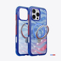 TORRAS Ostand Q3 Air iPhone 16 Pro case with USA flag stars, ring stand, and lightweight protection.