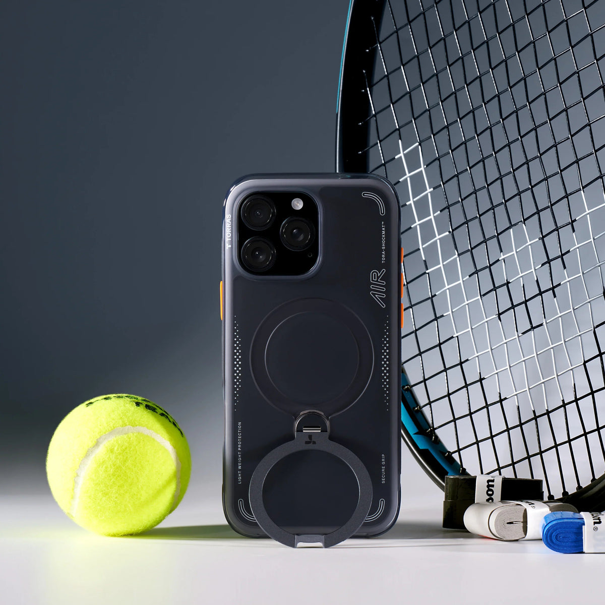 TORRAS Ostand Q3 Air iPhone 15 Pro Max case featuring magnetic stand & protection.