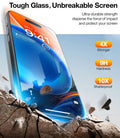 TORRAS GlassGo iPhone 13 screen protector: unbreakable tempered glass, 4X stronger, 9H hardness, 10X shatterproof.