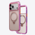 TORRAS Ostand Q3 Air iPhone 17 Pro Max case with colorblock pink/purple and magnetic stand.
