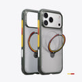 TORRAS Ostand Q3 Air iPhone 17 Pro case with magnetic ring stand, yellow & red accents.