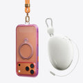 TORRAS Ostand Q3 Air iPhone 17 Pro Max colorblock case with magnetic stand and orange lanyard