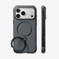 TORRAS Ostand Q3 Air Essential case for iPhone 18 Pro Max in graphite, back and side profile