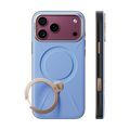TORRAS Ostand Q3 VegSkin case for iPhone 18 Pro/Pro Max in powder blue with a champagne ring