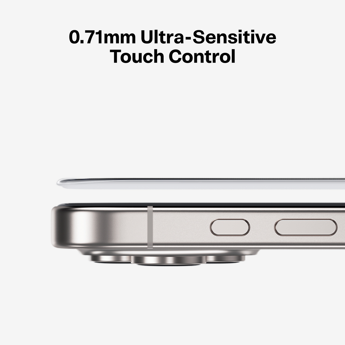 TORRAS GlassGo screen protector for iPhone 17, featuring 0.71mm ultra-sensitive touch control.