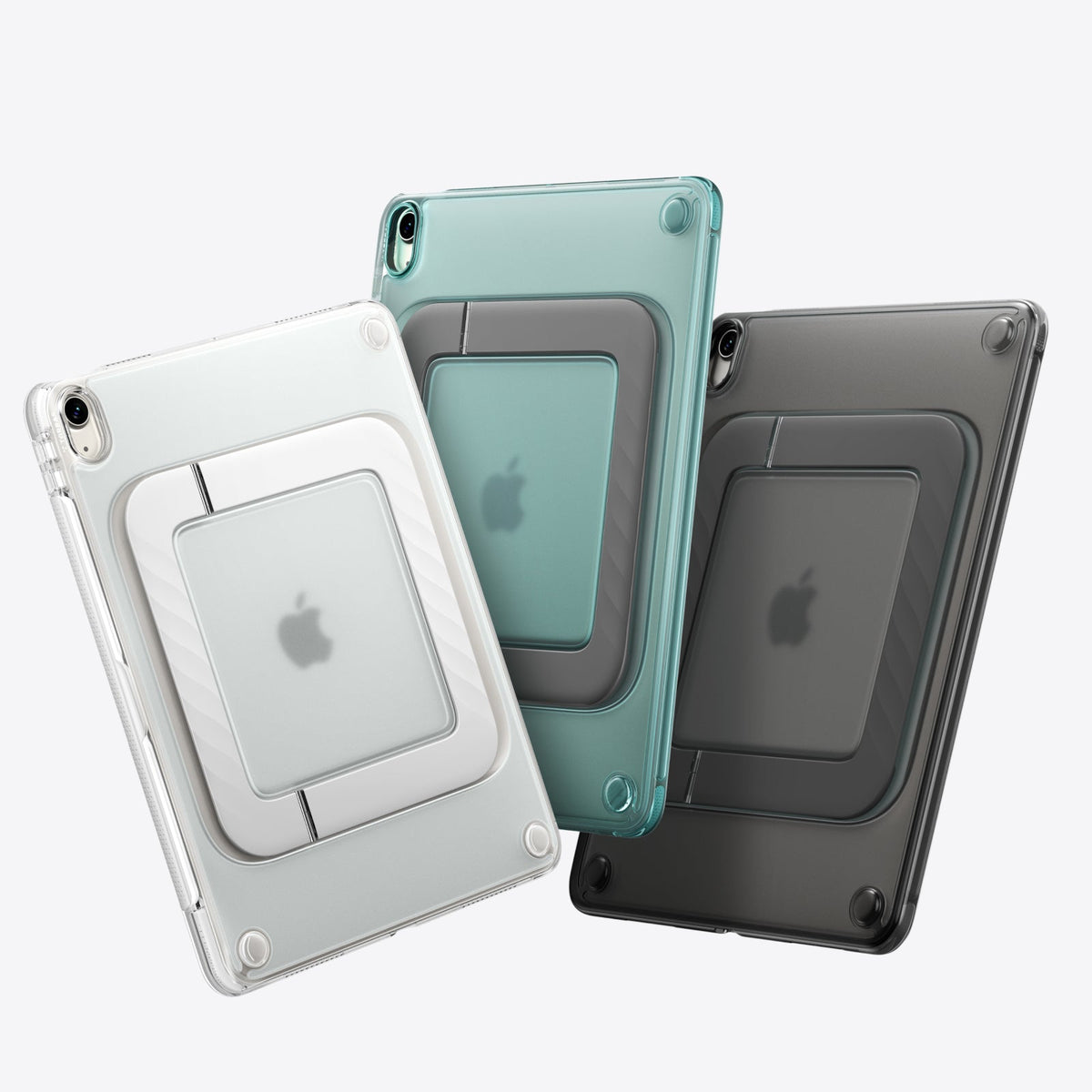 TORRAS Ostand K3 Neo case for iPad Air 11 inch: clear, teal, gray with magnetic stand