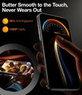 TORRAS GlassGo iPhone 14 screen protector: tempered glass, 9H, 96% anti-fingerprint, 1080P clarity.