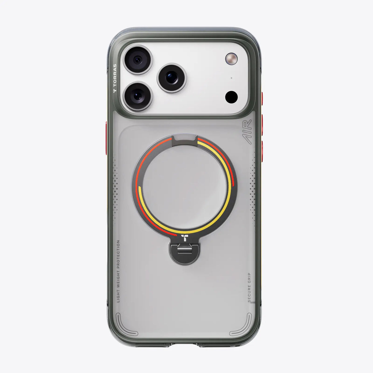 TORRAS Ostand Q3 Air Football Limited iPhone 16 Pro case with magnetic stand.