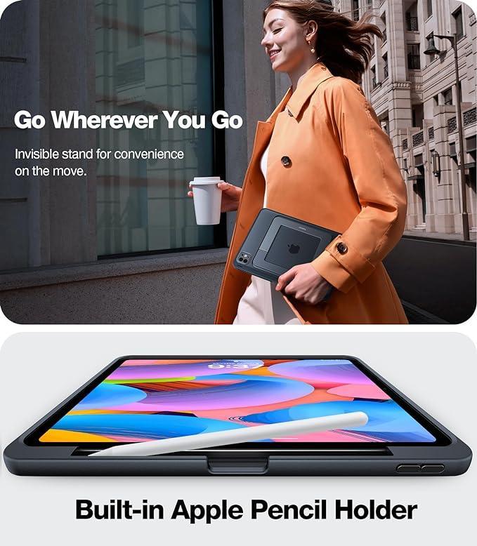 TORRAS Ostand iPad Pro 11 inch case with integrated Apple Pencil holder and stand.
