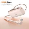 TORRAS cream 5000mAh power bank with built-in angled USB-C cable.