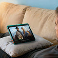 TORRAS Ostand K3 Neo teal case for iPad mini 6/7, functional stand shown