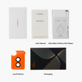 TORRAS Lensguard camera protector kit for iPhone: applicator, manual, wipes, packaging.