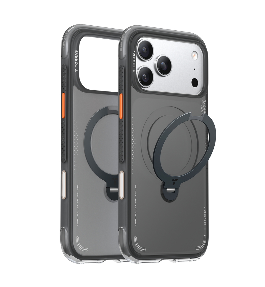 Ostand Q3 Air for iPhone 17 Pro — Shadow Black — Silver — Shadow Black