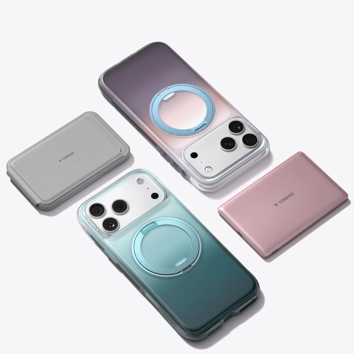 TORRAS Ostand O3 Air iPhone 17 Series magnetic stand case and accessories.