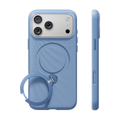 TORRAS Ostand Q3 Silicone Wind Limited case for iPhone 18 Pro/Pro Max Q3 Silicone in powder blue with a ring stand