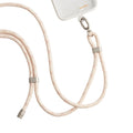 TORRAS LoopGo Flex crossbody phone lanyard, beige with pink flecks & silver hardware.