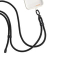 TORRAS LoopGo Flex black crossbody phone lanyard, braided cord with zinc alloy clip & adjustable strap.