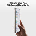 TORRAS iPhone 15 screen protector with ultra-fine silk-printed black border.