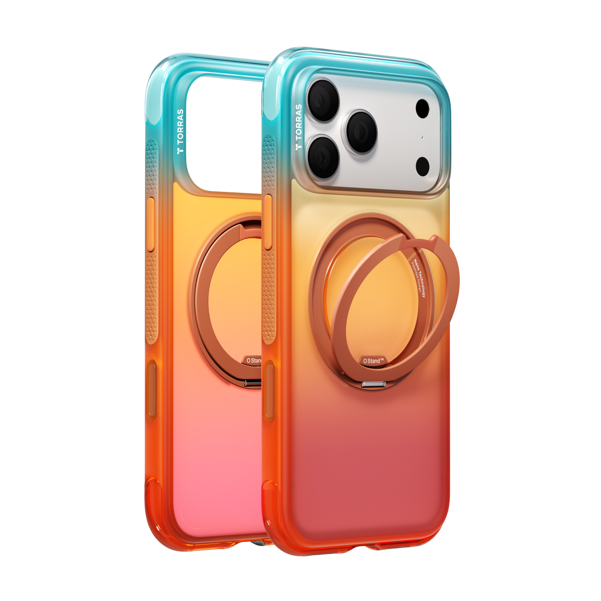 Orange pink Ostand O3 Air Summer cases with ring stands