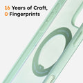 TORRAS Ostand O3 Fitness iPhone 16 Pro Max case, MagSafe, 0 fingerprints, mint green.